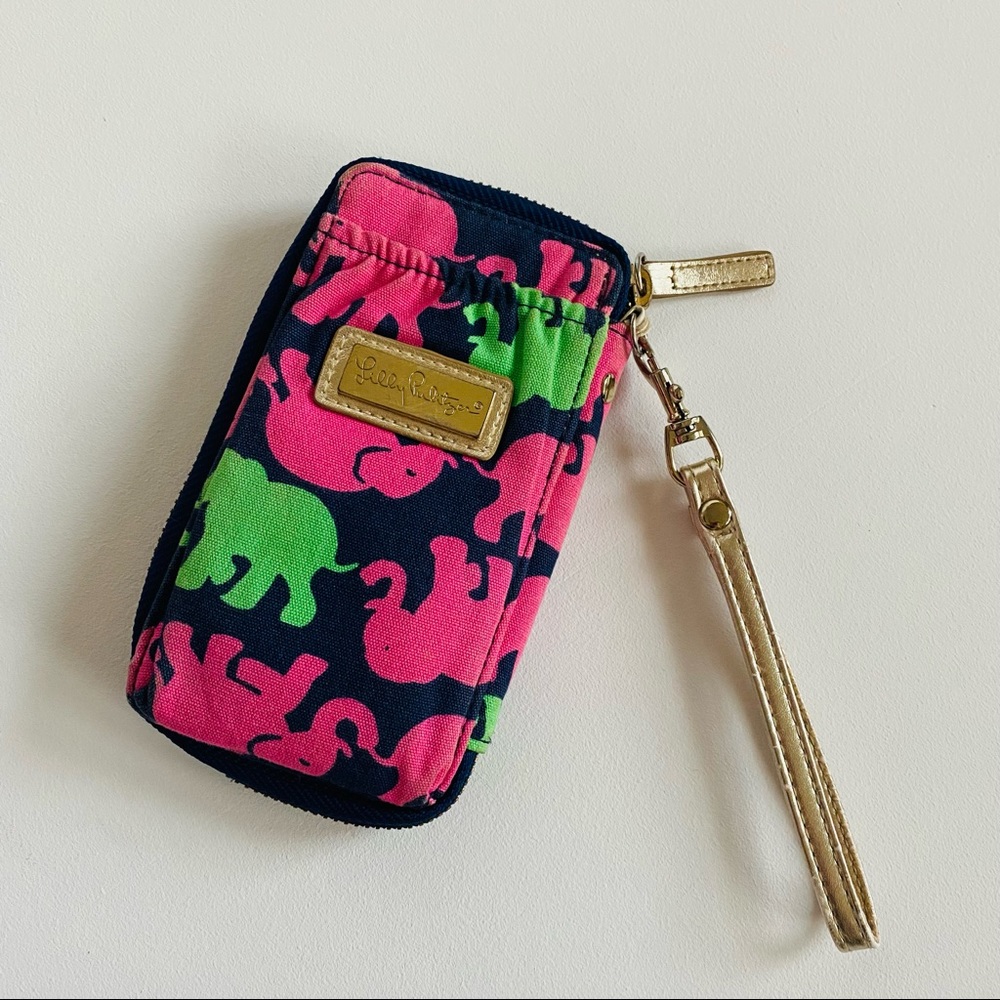 Lilly Pulitzer elephant print wristlet